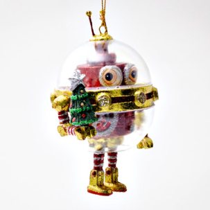 Елочная игрушка Рождественский робот с елкой 1