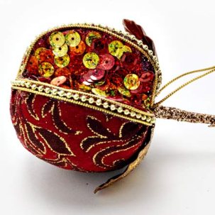 Елочная игрушка Бусина Гранат