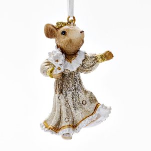Елочная игрушка Танцующая мышка