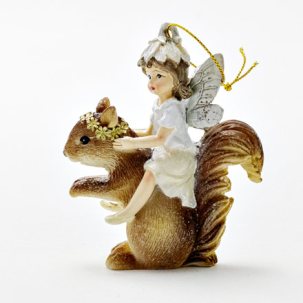 Елочная игрушка Фея-малышка на белочке