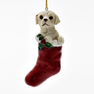 Елочная игрушка Щенок в рождественском сапожке 2
