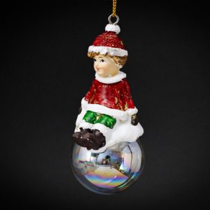 Елочная игрушка Мальчик на шаре