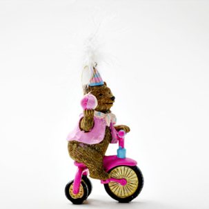 Елочная игрушка Цирк. Медвежонок на велосипеде