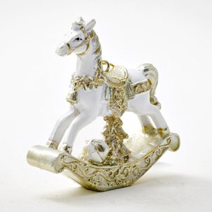 Елочная игрушка Рождественская лошадка-качалка