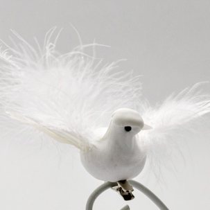 Елочная игрушка Голубь на прищепке 1