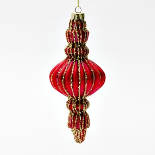 Елочная игрушка Веретено 1 Красное матовое