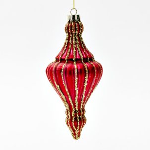 Елочная игрушка Веретено 2 Красное матовое