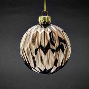 Елочная игрушка Шар Шестигранник коричневый