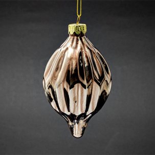 Елочная игрушка Конус Шестигранник коричневый