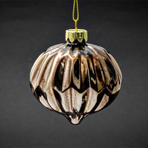 Елочная игрушка Капля Шестигранник коричневый