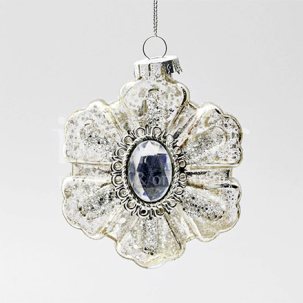 Елочная игрушка Ювелирная снежинка с камнем