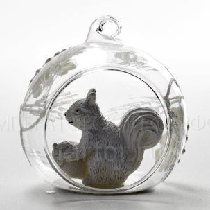 Елочная игрушка Белка в открытом шаре