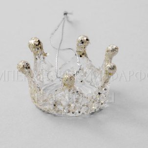 Елочная игрушка Корона Серебрянная