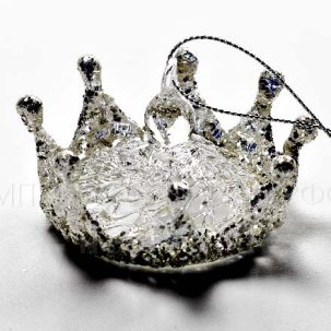 Елочная игрушка Корона Серебрянная