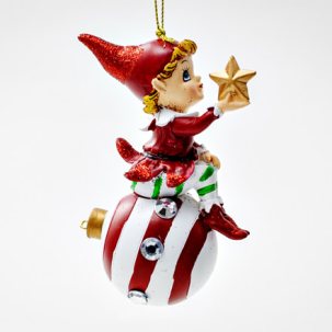 Елочная игрушка Рождественский эльф со звездой