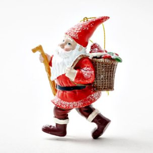 Елочная игрушка Рождественский гном с посохом