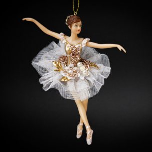 Елочная игрушка Балерина в жемчужном платье 2