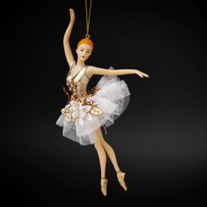 Елочная игрушка Балерина в жемчужном платье 3
