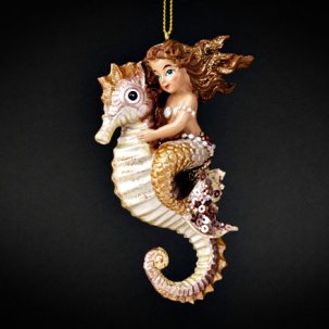 Елочная игрушка Русалка на морском коньке