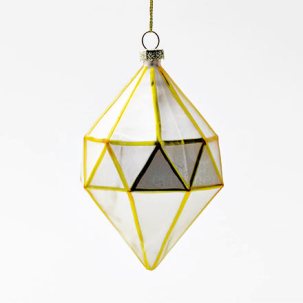 Елочная игрушка Геометрический бриллиант белый
