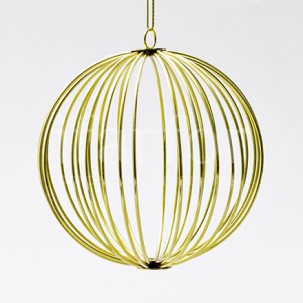 Елочная игрушка Проволочный шар Золотой