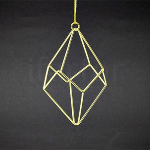 Елочная игрушка Проволочный бриллиант золотой 1