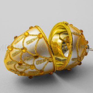 Елочная игрушка Шкатулка Ювелирное яйцо Золотая