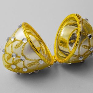 Елочная игрушка Шкатулка Ювелирное яйцо Серебрянная