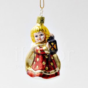 Елочная игрушка Девочка с фонариком