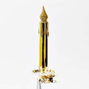 Елочная игрушка Свеча золотистая