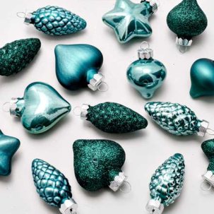 Набор елочных игрушек Темный изумруд
