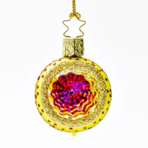 Елочная игрушка Шар-рефлектор лимонный