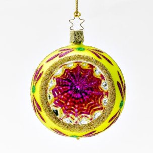 Елочная игрушка Шар-рефлектор лимонный