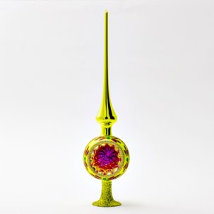 Елочная игрушка Верхушка для елки Рождественский блеск лимонная