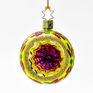 Елочная игрушка Шар-рефлектор лимонный