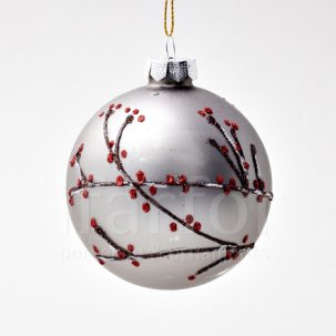 Елочная игрушка Шар Серый туман. Веточки