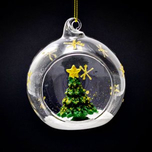 Елочная игрушка Новогодняя елка в открытом шар