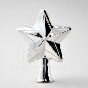 Елочная игрушка Верхушка для елки Звезда Морозное серебро
