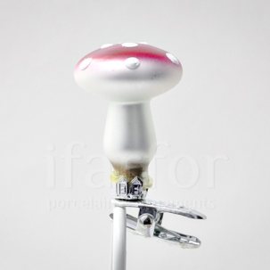 Елочная игрушка Грибы. Мухомор с плоской шляпкой