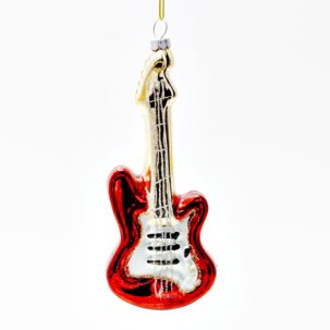 Елочная игрушка Музыкальные инструменты. Гитара красная