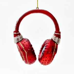 Елочная игрушка Наушники красные