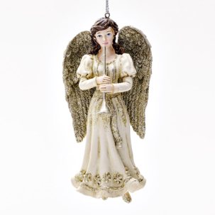 Елочная игрушка Ангел с дудочкой