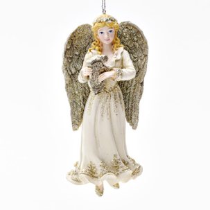 Елочная игрушка Ангел с лирой