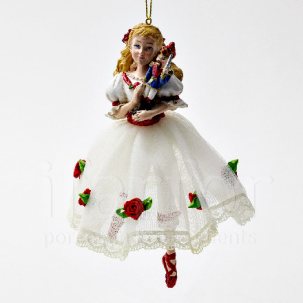 Елочная игрушка Девочка со щелкунчиком Девочка со щелкунчиком Клара в белом платье
