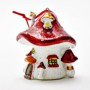 Елочная игрушка Мухоморчик-теремок 1