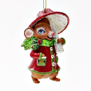 Елочная игрушка Мышонок с мухомором 1