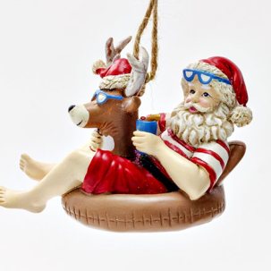Елочная игрушка Дед Мороз на пляже 2