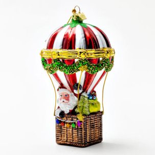 Елочная игрушка Дед Мороз на воздушном шаре