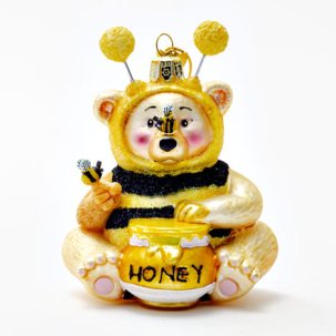 Елочная игрушка Мишка в костюме пчелы