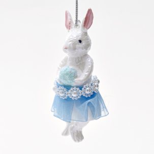 Елочная игрушка Крольчиха в голубой пачке